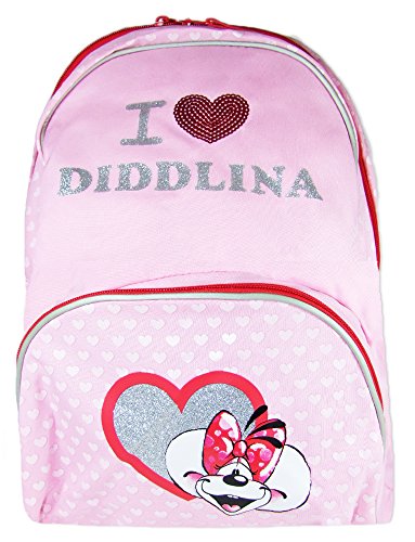 Diddlina Rucksack 4063 Hearts herz Pink mit Rotem herz von Unbekannt