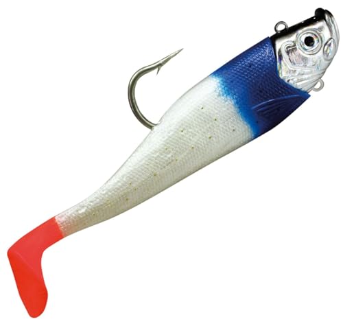 Dieter Eisele Hörminator Shad Blau/Silberfarben - Gummifisch mit Jighaken, Gewicht/Länge/Hakengröße:300g - 18.5cm - Gr. 10/0 von Homos