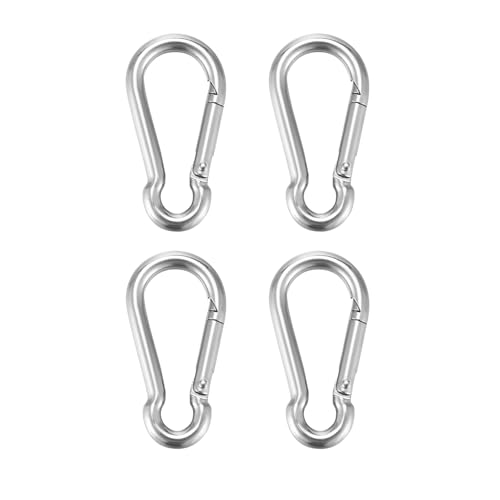 Diheohg 4 Teilige M6 Karabiner Haken Hoch Leistungs Schaukel Set Aus Edelstahl 304 Zubehör für Fitness, Camping und Reisen von Diheohg