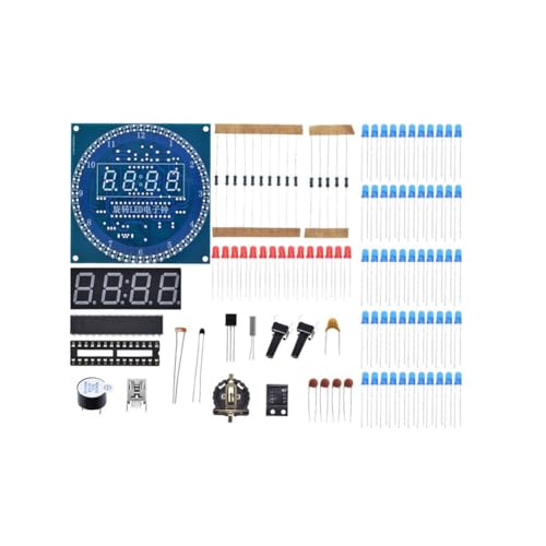 Diheohg Elektronisches Digitales Uhr-Kit C51 Mikrocontroller Lernplatine DS1302 Rotierendes LED-Display-Modul DIY Produktionszubehör von Diheohg