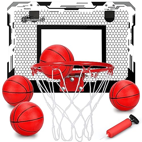 Mini Basketballkorb Indoor Reifen für Kinder Erwachsene, Mini Basketballkorb Zimmer mit 4 Basketball, über der Tür Raum Basketball Reifen, Basketballkörbe tür Set Sport Spielzeug Geschenk Mini Basketballkorb Indoor Reifen für Kinder Erwachsene, Mini Basketballkorb Zimmer mit 4 Basketball, über der Tür Raum Basketball Reifen, Basketballkörbe tür Set Sport Spielzeug Geschenk von Dilabnda
