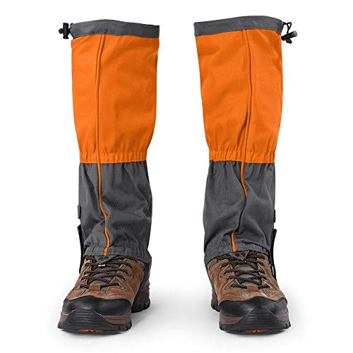 Dilwe 1 Paar Beingamaschen im Freien wasserdichte Winddichte Schneeschuhgamaschen zum Wandern, Spazierengehen, Wandern, Camping, Klettern, Jagen, Angeln(Orange)Skifahren von Dilwe