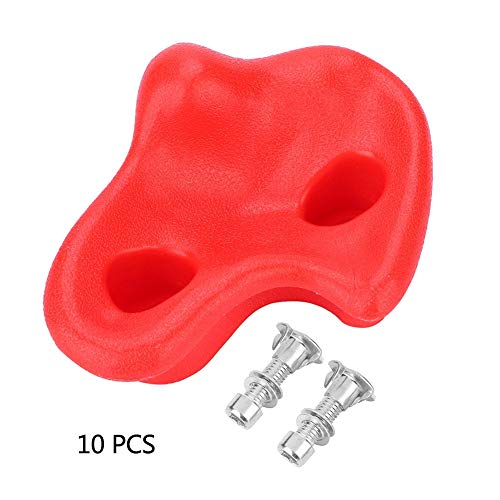 Dilwe 10 PC Kinder Klettergriffe, Indoor Klettertraining Climbing Holds Rock bunt Klettersteine mit Schraube (Rot) von Dilwe