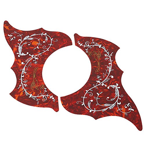 Dilwe 2 Stück Guitar Pickguard, selbstklebend Schlagbrett Scratchplate Ersatzteile für 41 Folk Guitar(rot) von Dilwe