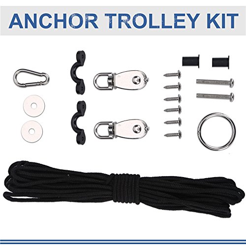 Dilwe Ancre Treuil Set mit Anker-Aufsatz mit Haken für Riemenscheibe, für Boot Canoë Kayak von Dilwe