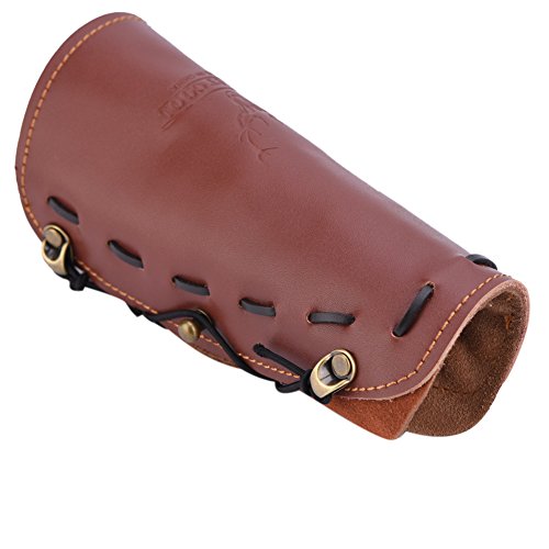 Dilwe Archery Arm Guards, langlebiger traditioneller Archery Arm Guard, Leder Arm Guard Protection Safe Armband, Youth Forearm Guard für Pfeil und Bogen, Brown Archery Armguard Adult von Dilwe