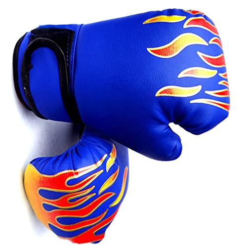 Dilwe Boxhandschuhe für Kinder, Kinderboxhandschuhe für den Professionellen Kampf Jugend Boxtrainingshandschuhe Verdickte PU-Boxsackhandschuhe (Blau) von Dilwe