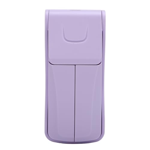 Dilwe Doppelkopf-Handventilator, Tragbarer Mini-Taschenventilator, USB Wiederaufladbar, 3 Geschwindigkeiten, Handventilator für Zuhause, Reisen (Purple) von Dilwe