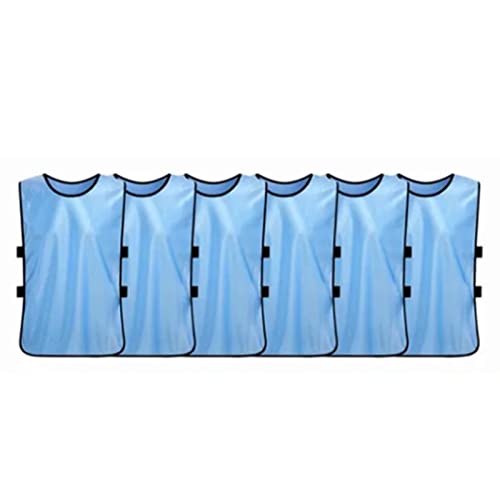 Dilwe Fußball-Trainingsweste, 6-teilige Polyester-Fußball-Trainingsweste Wasseraufnahme Fußball-Scrimmage-Team-Übungsweste für Erwachsene (Blau) von Dilwe