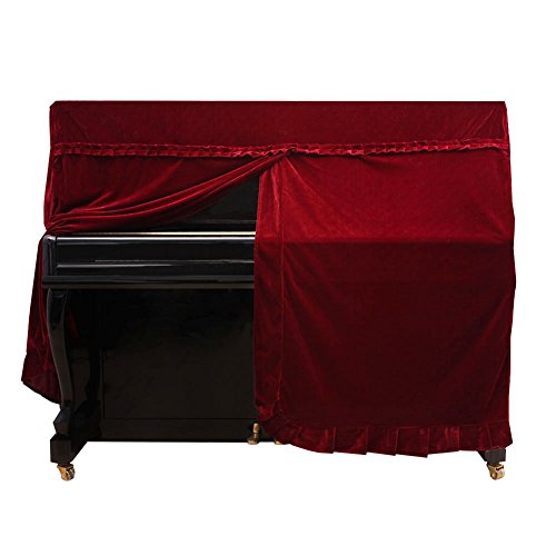 Klavierdeckel, Colorfast Pleuche Piano Staubdicht Dekoriert Cover(Rot) von Dilwe