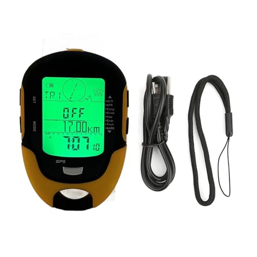 Dilwe Multifunktions-Digital-Höhenmesser, Tragbarer Outdoor-Handheld FR510 ABS IPX4 LCD-Kompass GPS-Höhenmesser Thermometer Barometer Druckprüfer von Dilwe