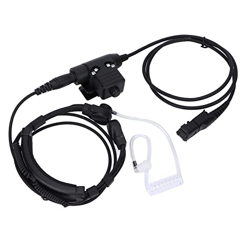 Kehlkopfmikrofon Walkie Talkie Ohrhörer, 7,1 Mm Kehlkopfmikrofon Headset mit U94 PTT kompatibel für XiR P6600 P6620 DP2400 MTP3250 DEP550 DP2400 MTP3550 MTP3150 von Dilwe