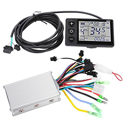 Motor Brushless Controller Kit, 24V-36V 250W/350W Regendicht Elektromotor Controller mit LCD Display für Elektrische Fahrrad Scooter E-Bikes(24V/36V 350W) von Dilwe