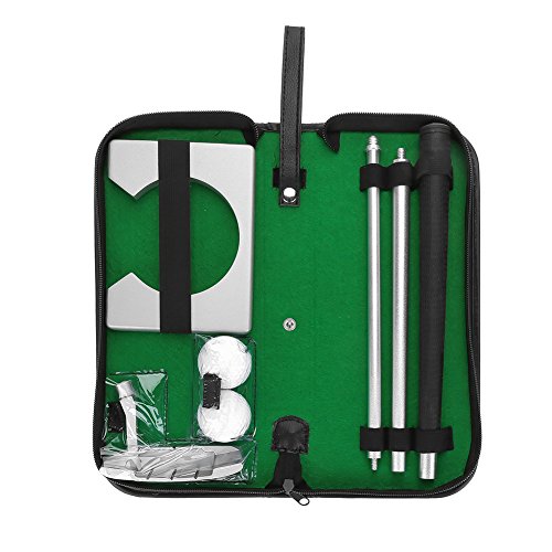 Portable Golf Putter Set Kit mit Ball und PVC-Tasche, Alu-Putter und Holz Tor Rack Portable Golf Putter Set Kit mit Ball und PVC-Tasche, Alu-Putter und Holz Tor Rack von Dilwe