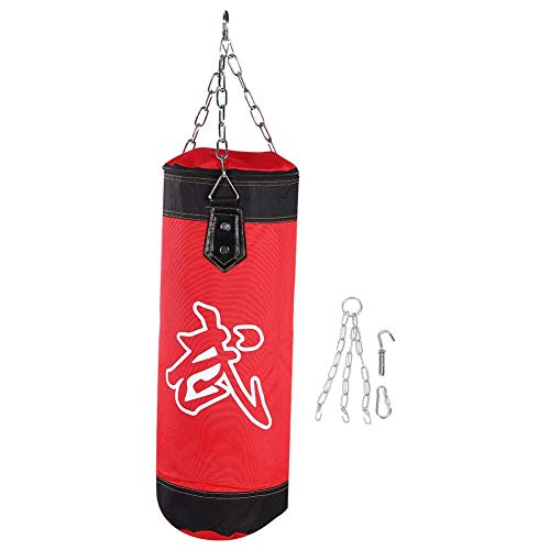 Punch Sandsack, Strapazierfähiger Boxsack aus Schwerer Canvas Tasche für Trainingsübungen Fitness und Sport(0.6m-Rot) von Dilwe