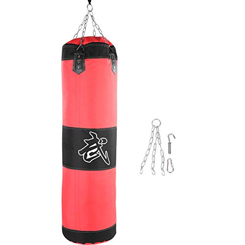 Punch Sandsack, Strapazierfähiger Boxsack aus Schwerer Canvas Tasche für Trainingsübungen Fitness und Sport(1.2m-Rot) von Dilwe
