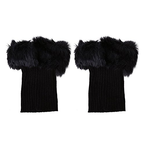 Stulpen Damen, 1 Paar Stiefelstulpen Beinwärmer Kunstfell Gestrickt Kurze Knöchel Beinstulpen für Damen Winter Warm Stulpen Damen, 1 Paar Stiefelstulpen Beinwärmer Kunstfell Gestrickt Kurze Knöchel Beinstulpen für Damen Winter Warm von Dilwe