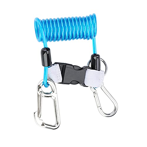 Tauch-Lanyard, Keep Diving Anti-Lost-Spring-Coil-Lanyard-Sicherheits-Notfallwerkzeug mit Schnellverschluss (Blau) von Dilwe