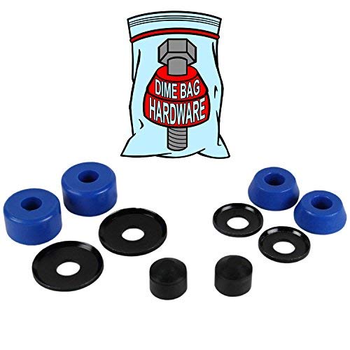 Dime Bag Hardware Skateboard-Achsen-Umbausatz, Lenkgummis, Unterlegscheiben für 2 LKWs (88A blau) von Dime Bag Hardware