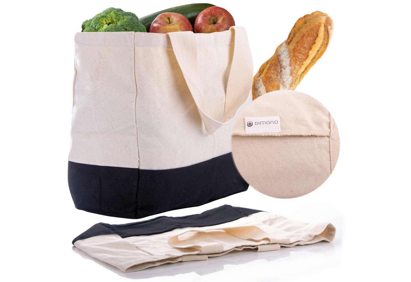 Dimono Einkaufsbeutel Einkaufstasche Shopper Stofftasche, Obst- & Gemüsebeutel Biologische Baumwolle von Dimono