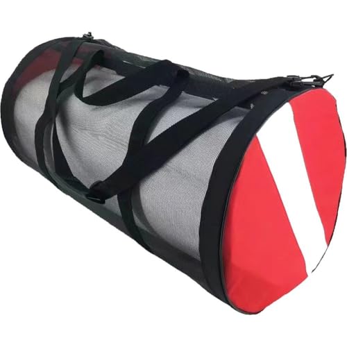 Dinntty Mesh-tauchtasche, Zylindrische, Faltbare, Leichte Netztasche Zum Schwimmen Und Schnorcheln, Hohe Kapazität Für Reisen, Fitnessausrüstung von Dinntty