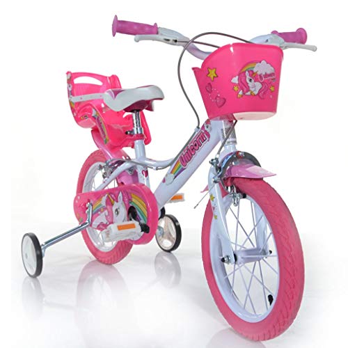 Einhorn Kinderfahrrad Unicorn Mädchenfahrrad – 14 Zoll| Original | Kinderrad mit Stützrädern, Puppensitz und Fahrradkorb - Das Einhorn Fahrrad als Geschenk für Mädchen Einhorn Kinderfahrrad Unicorn Mädchenfahrrad – 14 Zoll| Original | Kinderrad mit Stützrädern, Puppensitz und Fahrradkorb - Das Einhorn Fahrrad als Geschenk für Mädchen von Dino Bikes