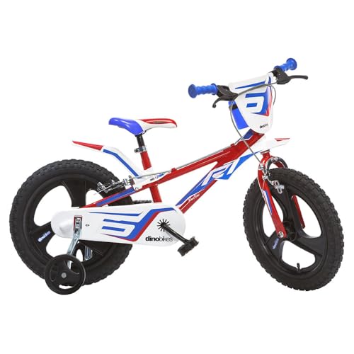 Dino Bikes Kinderfahrrad Jungen 16 Zoll mit Bremsen am Lenker Stützräder Rot Weiss Blau Dino Bikes Kinderfahrrad Jungen 16 Zoll mit Bremsen am Lenker Stützräder Rot Weiss Blau von Dino Bikes