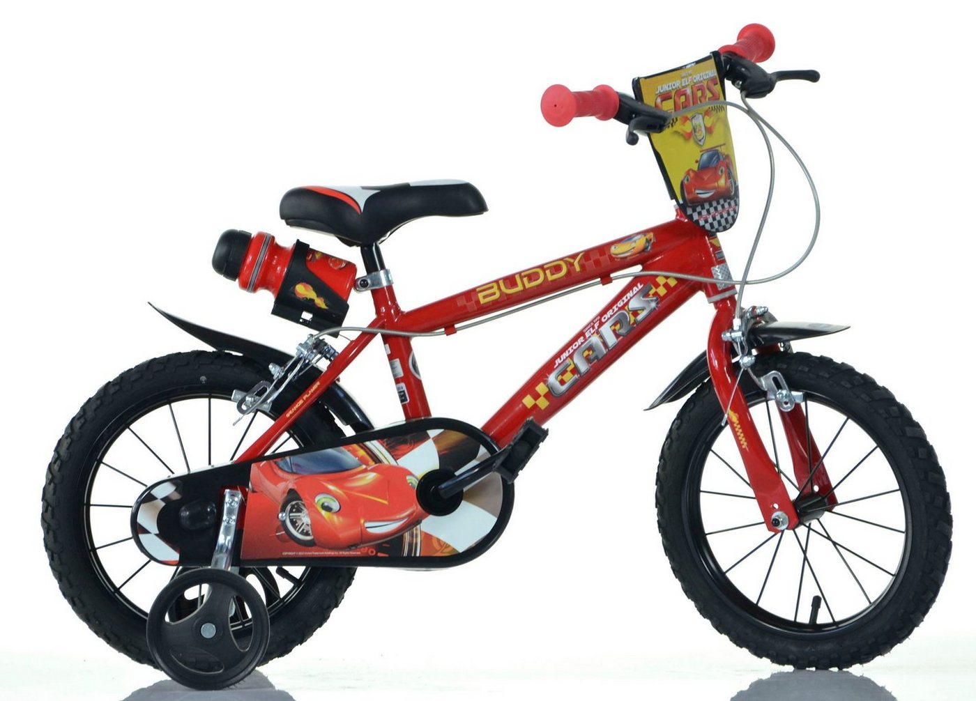 Dino Kinderfahrrad Cars Buddy, 1 Gang, mit Stützrädern, Trinkflasche und Frontschild Dino Kinderfahrrad Cars Buddy, 1 Gang, mit Stützrädern, Trinkflasche und Frontschild von Dino