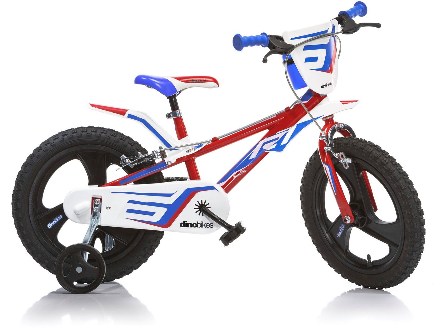 Dino Kinderfahrrad Mountainbike, 1 Gang, mit Stützrädern, Frontschild und coolen Schutzblechen Dino Kinderfahrrad Mountainbike, 1 Gang, mit Stützrädern, Frontschild und coolen Schutzblechen von Dino