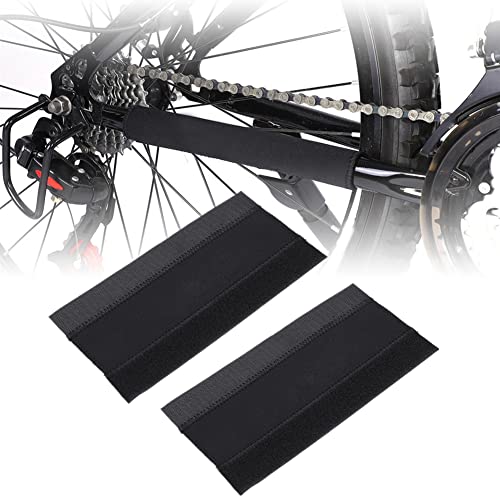 Dioche Fahrradrahmenschutz, 2 Stück, Schutz für Fahrradkette, selbstklebend, Schutzabdeckung, Schwarz, 22 x 12 x 0,25 cm von Dioche