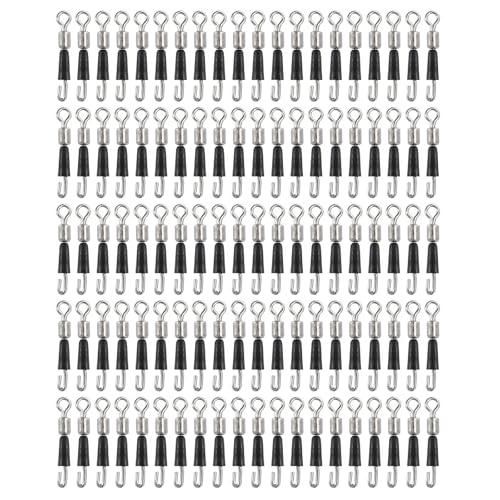 Diogeynu 100 Stück Schnellwechsel-Wirbel für Angelschnur, Verbindungs-Clip, Süßwasser-Fässer, Wirbel von Diogeynu