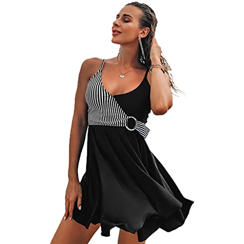 Diogeynu 2-teiliges Tankini-Top-Set für Damen, mit V-Ausschnitt, Knoten, Taille von Diogeynu