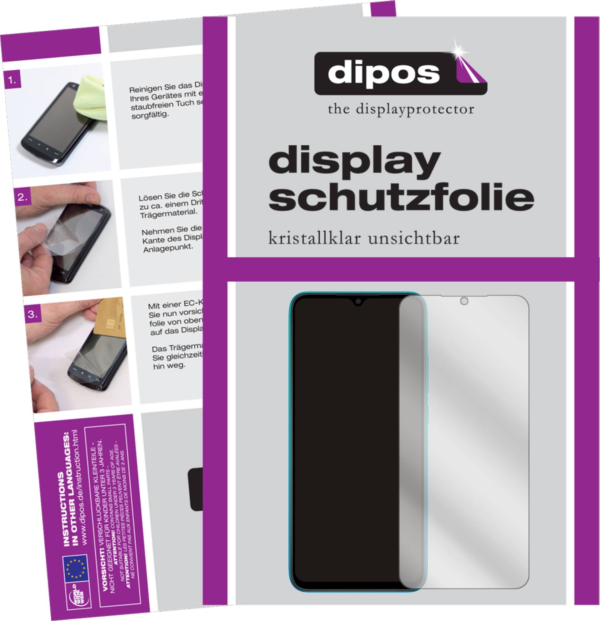 Dipos Displayschutzfolie Crystalclear (1 Stück, Xiaomi Redmi 9A Sport), Smartphone Schutzfolie, Transparent von Dipos