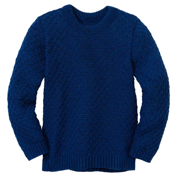 disana - Kid's Aran-Pullover - Wollpullover Gr 134/140 blau von Disana