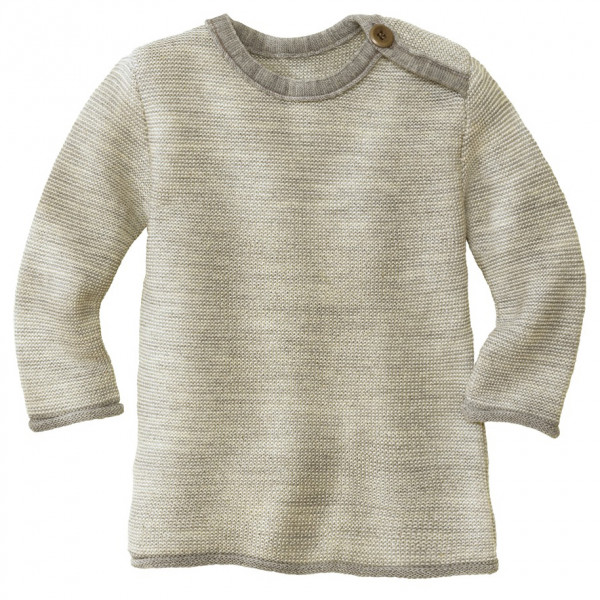 disana - Kid's Melange-Pullover - Merinopullover Gr 86/92 grau/beige von Disana