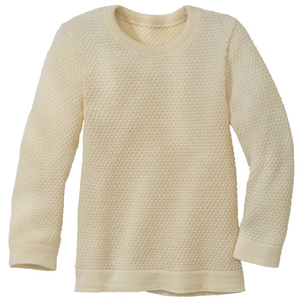disana - Kid's Wabenstrick-Pullover - Wollpullover Gr 110/116 beige von Disana