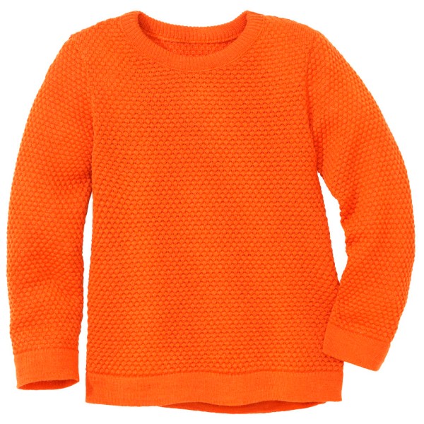disana - Kid's Wabenstrick-Pullover - Wollpullover Gr 86/92 orange von Disana
