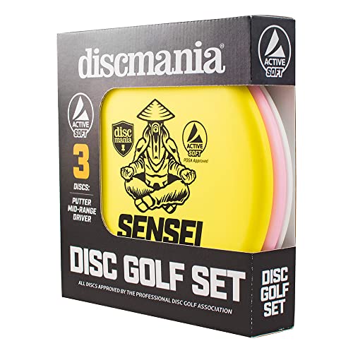 Discmania Active Soft Disc Golf 3er Set - inkl. Disc Golf Putter, Mid-Range und Driver, Frisbee Golf Disc Set, Disc Golf Starter Set (Farben Werden variieren) von Discmania