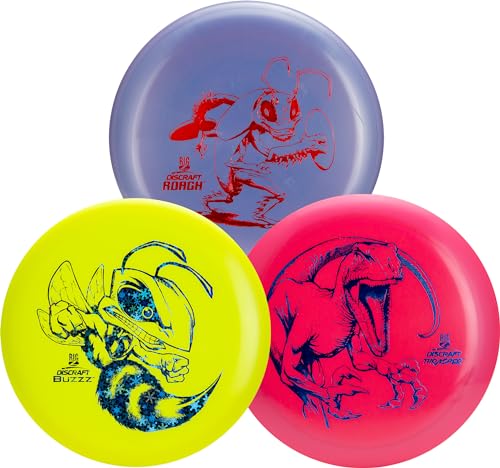 Discraft Big Z Dreierpack – entworfen für alle Schwierigkeitsstufen | einschließlich Putter, Mitteltöner, Treiber | Scheibenfarbe und Folie variieren | langlebig | bunt Discraft Big Z Dreierpack – entworfen für alle Schwierigkeitsstufen | einschließlich Putter, Mitteltöner, Treiber | Scheibenfarbe und Folie variieren | langlebig | bunt von Discraft