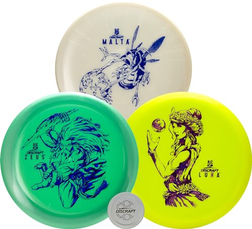 Paul McBeth Big Z Golf-Set mit 3 Scheiben – Zeus, Malta, Luna, verschiedene Gewichte und einzigartige Farb-/Folien-Kombinationen von Discraft