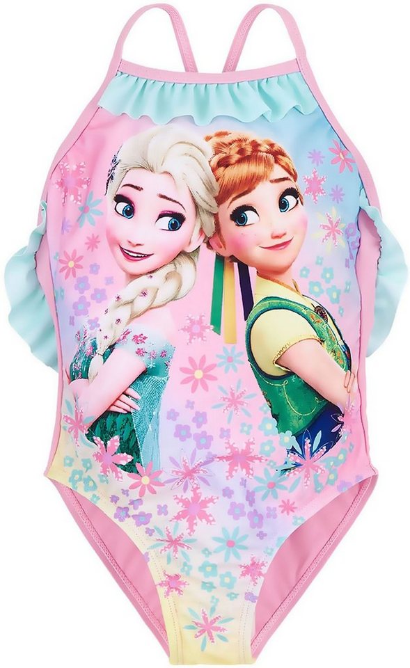 Disney Frozen Badeanzug FROZEN Die Eiskönigin Mädchen Kinder Badeanzug Mädchenbadeanzug Anna + Elsa Einteiler Gr.128 + 140 ca.6 7 8 9 10 11 12 Jahre« von Disney Frozen