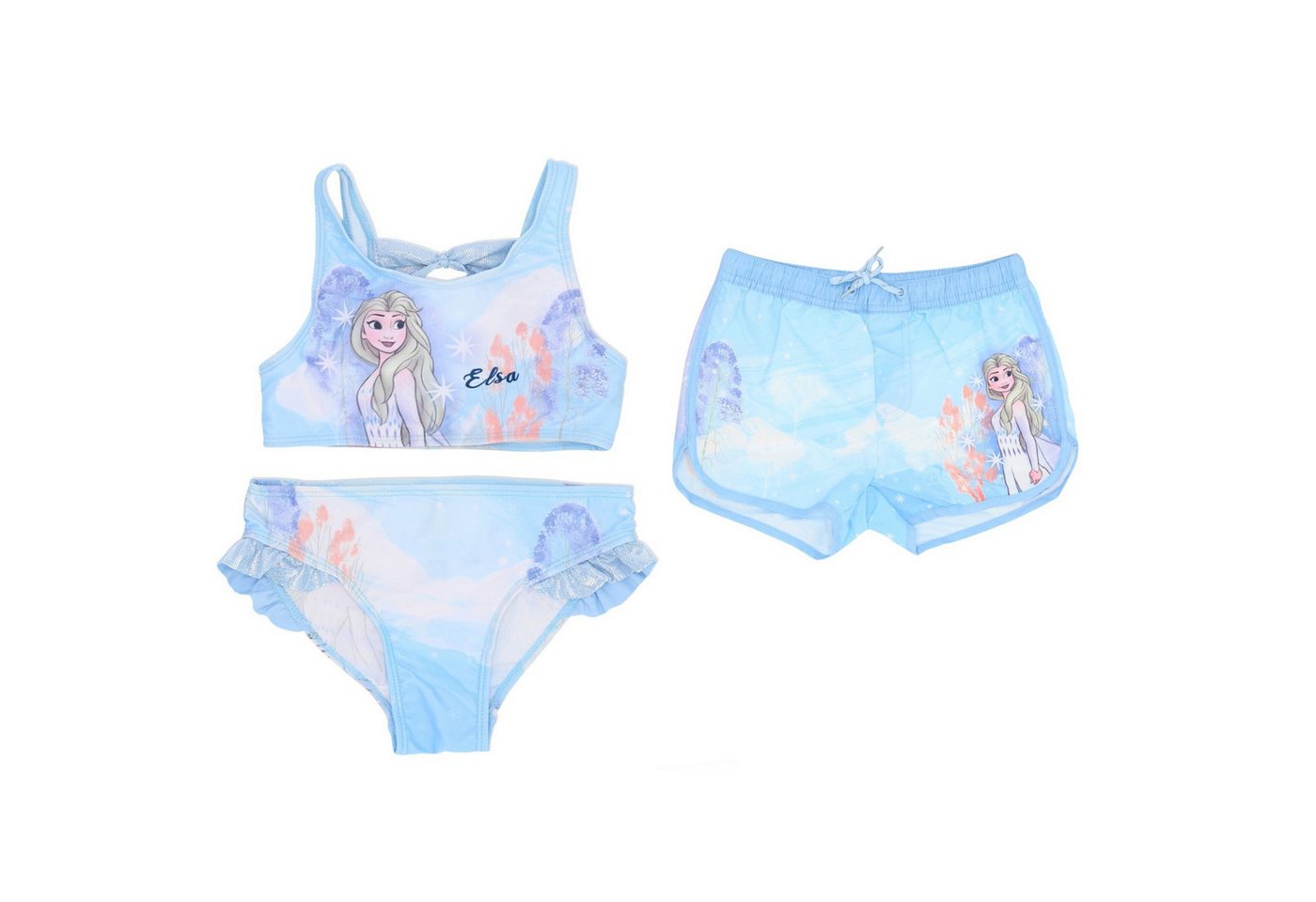 Disney Frozen Bustier-Bikini Bade-Set für Mädchen – Bikini & Shorts für Kinder Disney Frozen Bustier-Bikini Bade-Set für Mädchen – Bikini & Shorts für Kinder von Disney Frozen