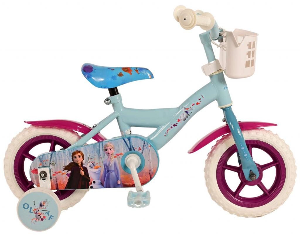 Disney Frozen Kinderfahrrad Frozen 2 - 10 Zoll - Blau / Lila - Fester Gang - 85% zusammengebaut, bis 45 kg, EVA Reifen mit Weichprofil, einstellbare Lenkerhöhe von Disney Frozen