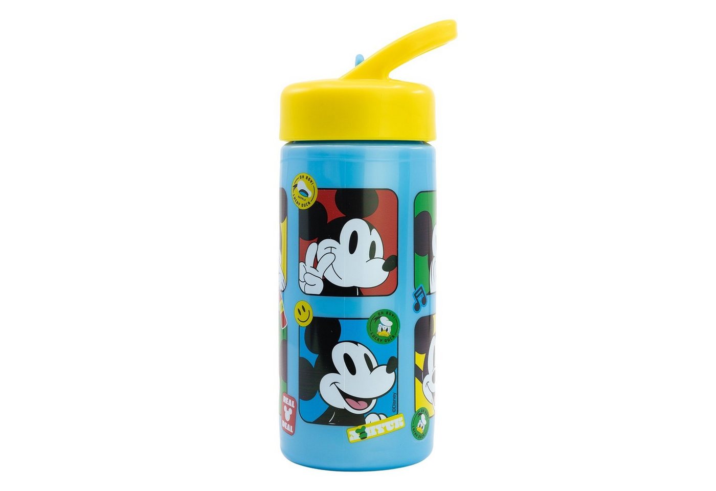 Disney Mickey Mouse Trinkflasche Micky Maus, Kinderflasche mit Griff & Trinkkappe 410 ml BPA frei von Disney Mickey Mouse