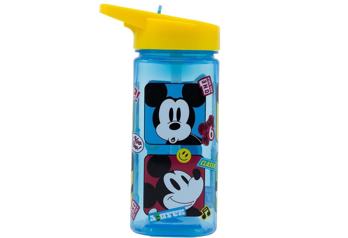 Disney Mickey Mouse Trinkflasche Micky Maus, Kinderflasche mit Tragegriff & Trinkkappe 530 ml BPA frei von Disney Mickey Mouse