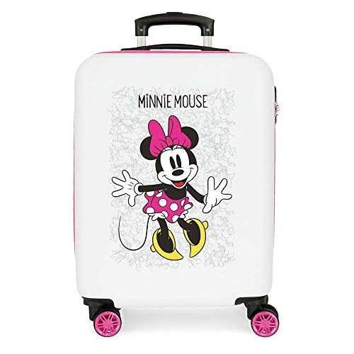 Disney Minnie Enjoy the Day Kabinenkoffer Weiß 40x55x20 cms Hartschalen ABS Kombinationsschloss 34L 2,8Kgs 4 Doppelräder Handgepäck, Rosa von Disney