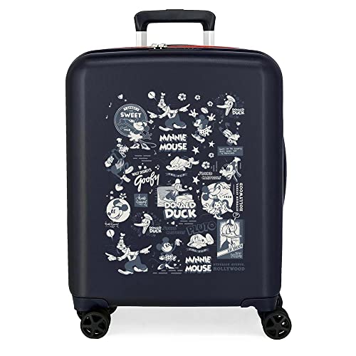 Disney 100 Special Shine Mickey Comic Blue Kabinenkoffer 40x55x20 cm Starres ABS Integriertes TSA-Schloss 38,4L 2,82 kg 4 Doppelrollen Handgepäck von Disney