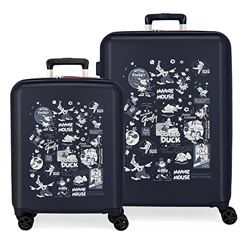 Disney 100 Special Shine Mickey Comic Kofferset Blau 55/70 cm Starres ABS Integrierter TSA-Verschluss 119L 6,8 kg Handgepäck mit 4 Doppelrollen Disney 100 Special Shine Mickey Comic Kofferset Blau 55/70 cm Starres ABS Integrierter TSA-Verschluss 119L 6,8 kg Handgepäck mit 4 Doppelrollen von Disney