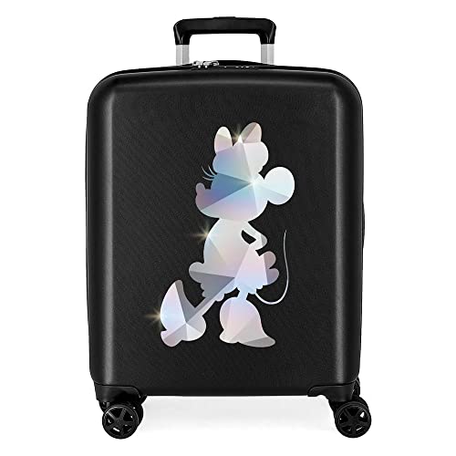 Disney 100 Special Shine Mickey Silver Kabinenkoffer, Schwarz, 40 x 55 x 20 cm, starres ABS, integriertes TSA-Schloss, 38,4 l, 2,82 kg, 4 Doppelrollen, Handgepäck von Disney