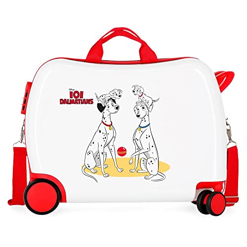 Disney 101 Dalmatiner, Kinderkoffer, weiß, 50 x 39 x 20 cm, Hartplastik, seitlicher Kombinationsverschluss, 34 l, 1,8 kg, 4 Räder von Disney